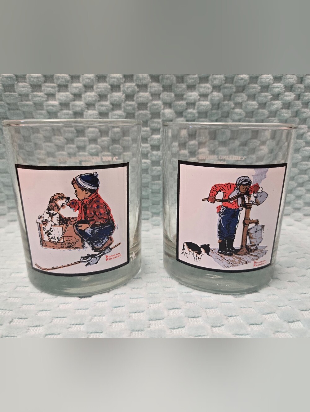 Norman Rockwell Glass Tumbler Set